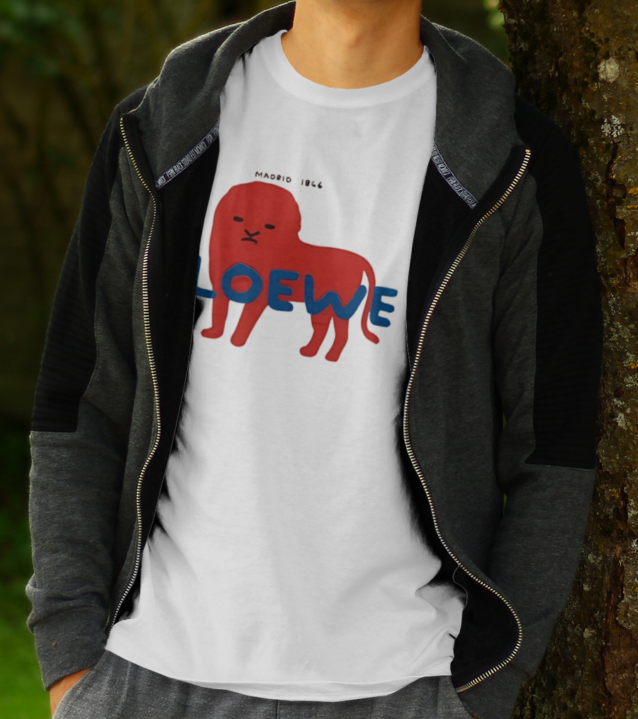 LOEWE Madrid 1866 Red Lion Blue T-Shirt