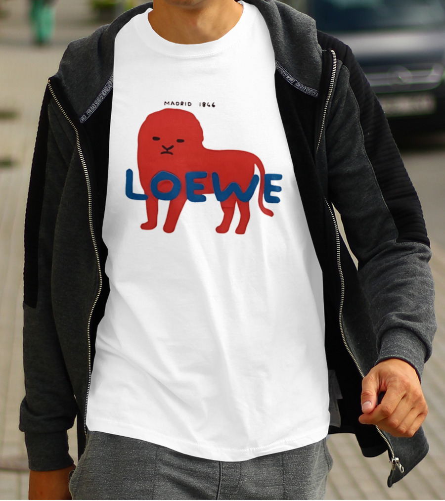 LOEWE Madrid 1866 Red Lion Blue T-Shirt