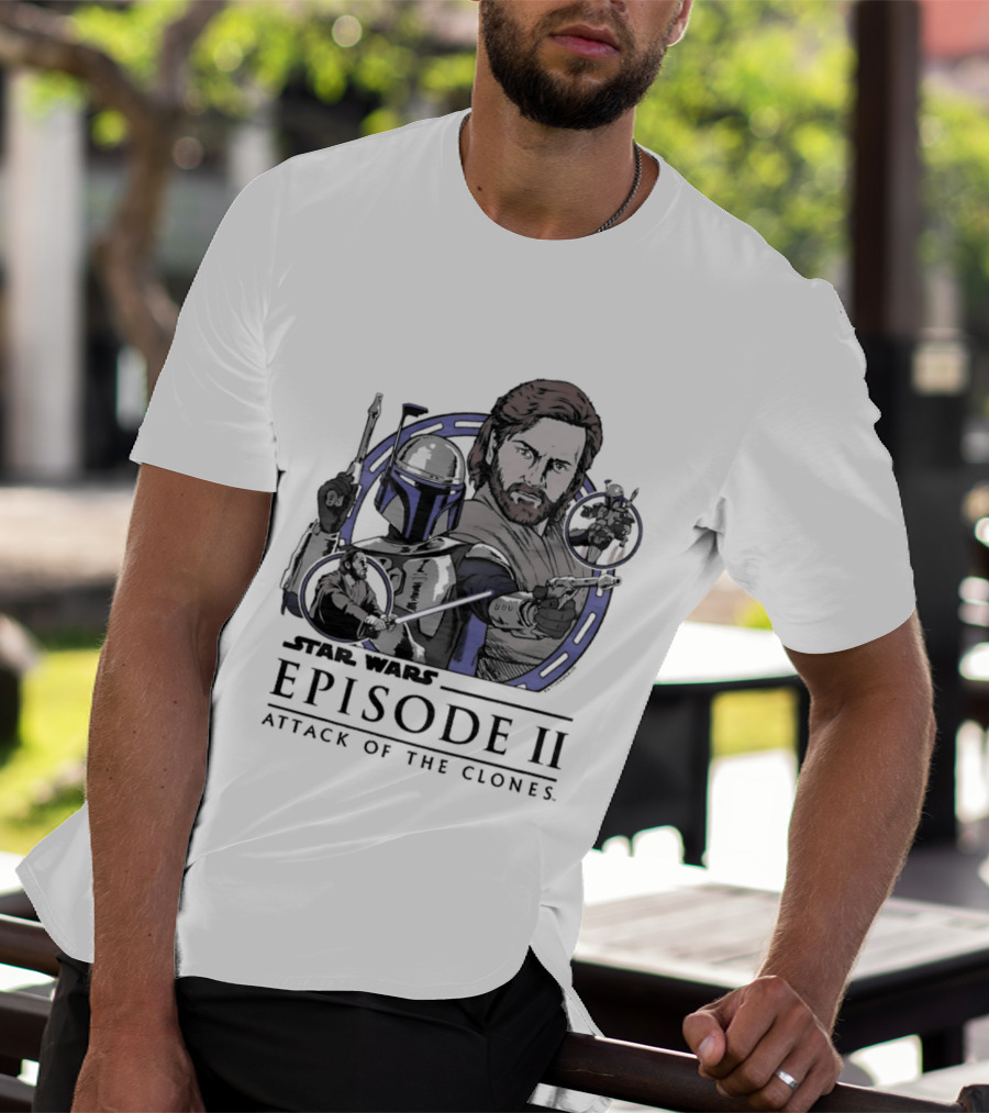 Star Wars Episode II Attack Of The Clones Obi Wan Kenobi Jango Fett T-Shirt