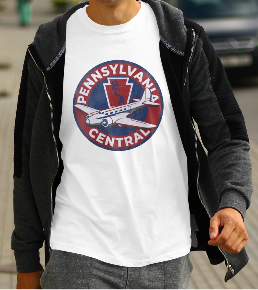 Pennsylvania Central PCA Aviation Travel Retro Vintage Airplane T-Shirt