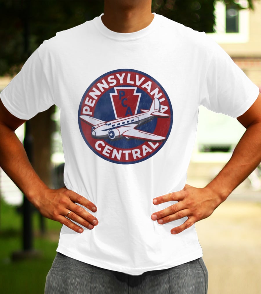 Pennsylvania Central PCA Aviation Travel Retro Vintage Airplane T-Shirt