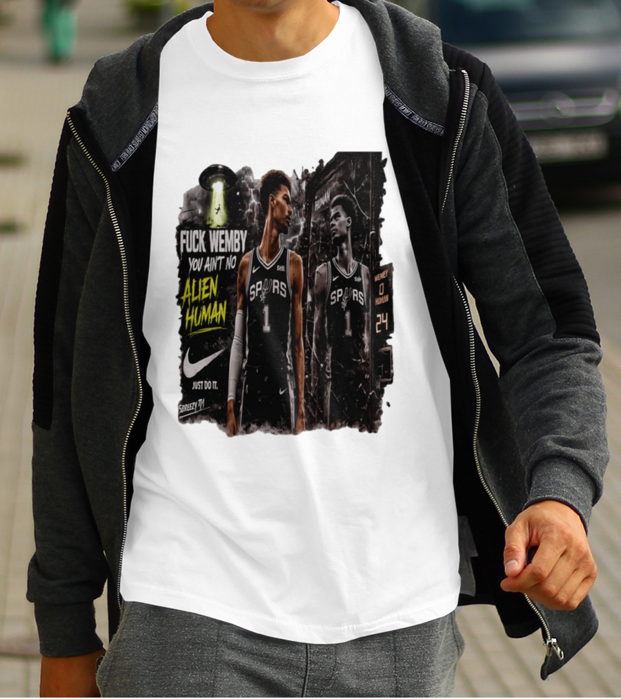 Victor Wembanyama San Antonio Spurs You Ain't No Alien Human Nike Just Do It T-Shirt