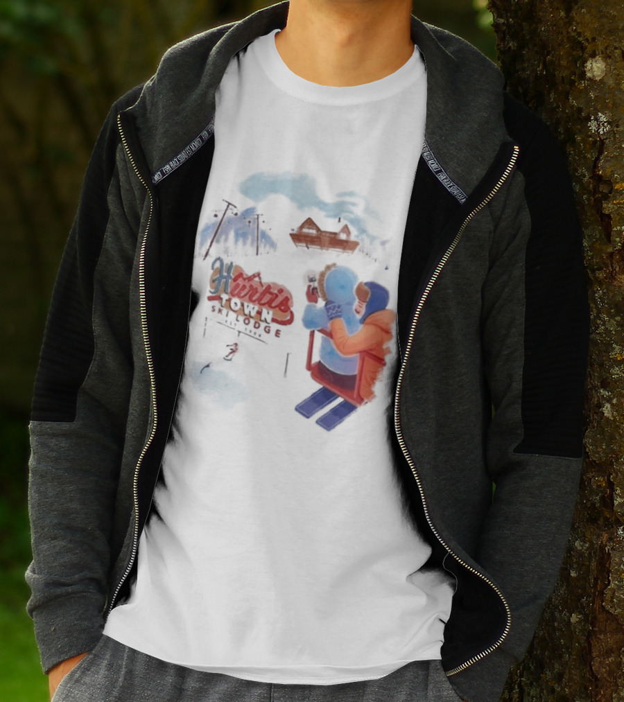 Kurtis Conner Ski Lodge Vintage Aesthetic Winter Scene T-Shirt