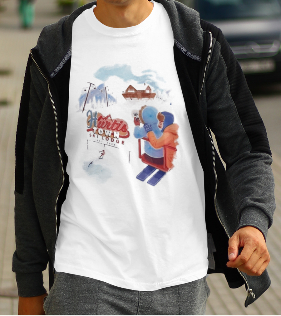 Kurtis Conner Ski Lodge Vintage Aesthetic Winter Scene T-Shirt