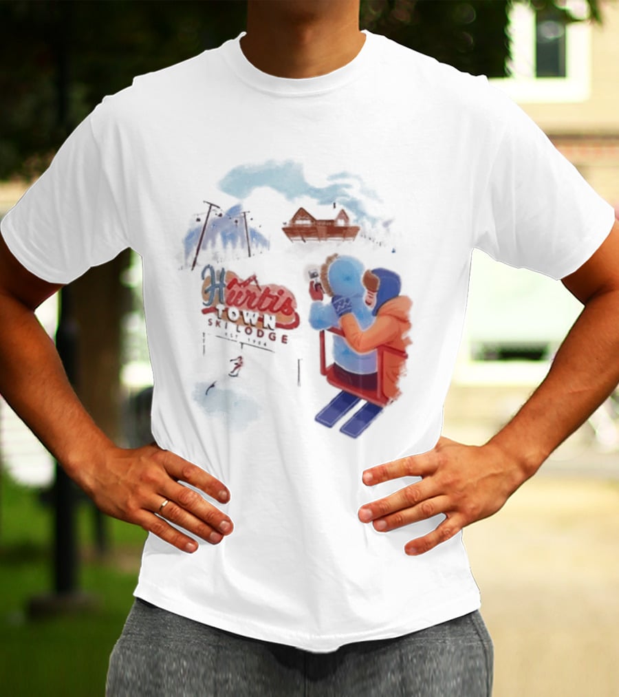 Kurtis Conner Ski Lodge Vintage Aesthetic Winter Scene T-Shirt