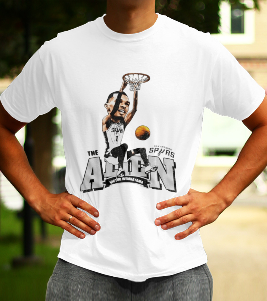 San Antonio Spurs The Alien Victor Wembanyama Basketball Dunk T-Shirt