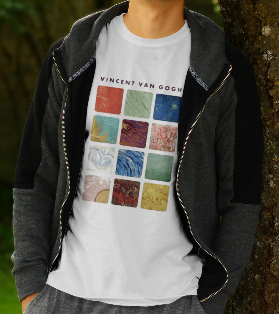 Vincent Van Gogh Paintings Iconic Colors Squares T-Shirt