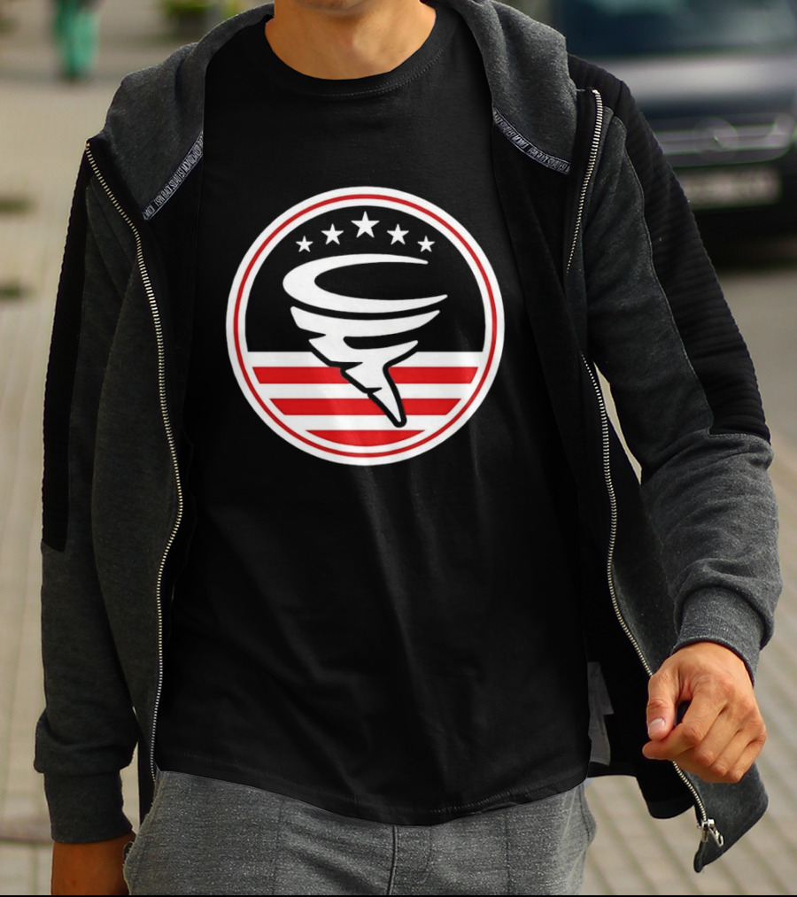 American Flag Cyclone Stars Stripes Circle T-Shirt