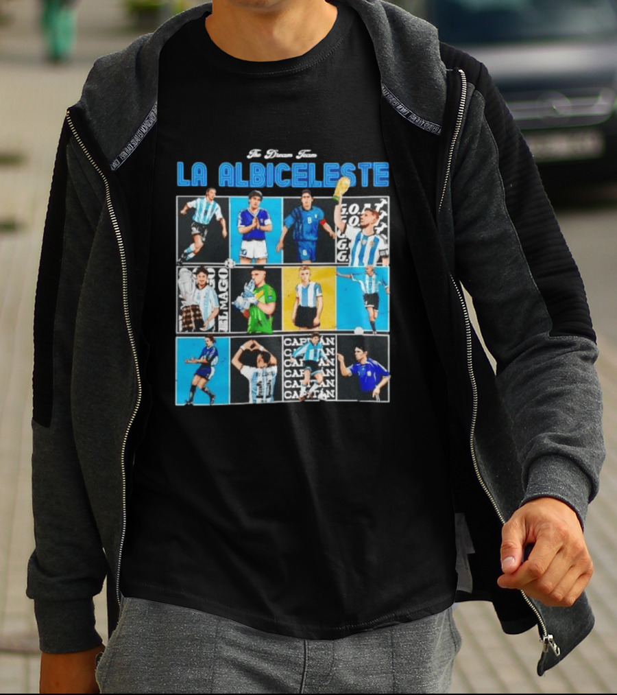 La Albiceleste Football Legends The Dream Team Soccer Series Argentina T-Shirt