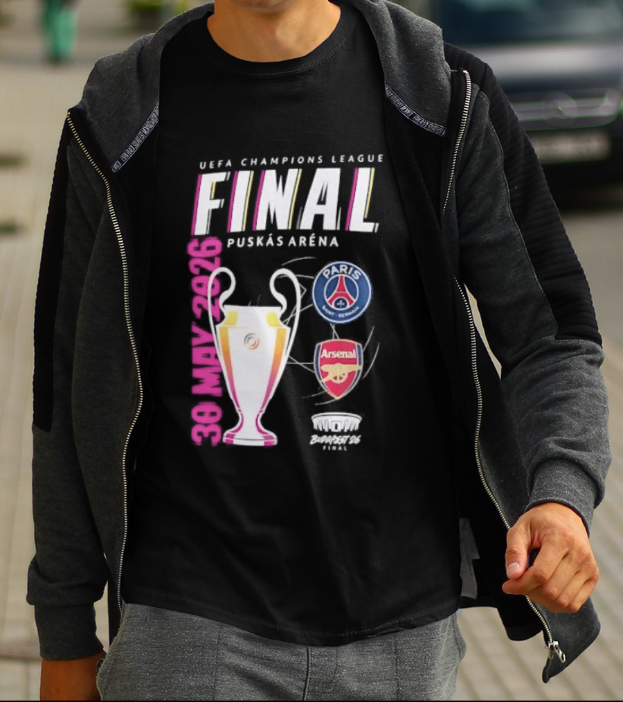 PSG Vs Arsenal UEFA Champions League Final 2026 Puskás Arena T-Shirt