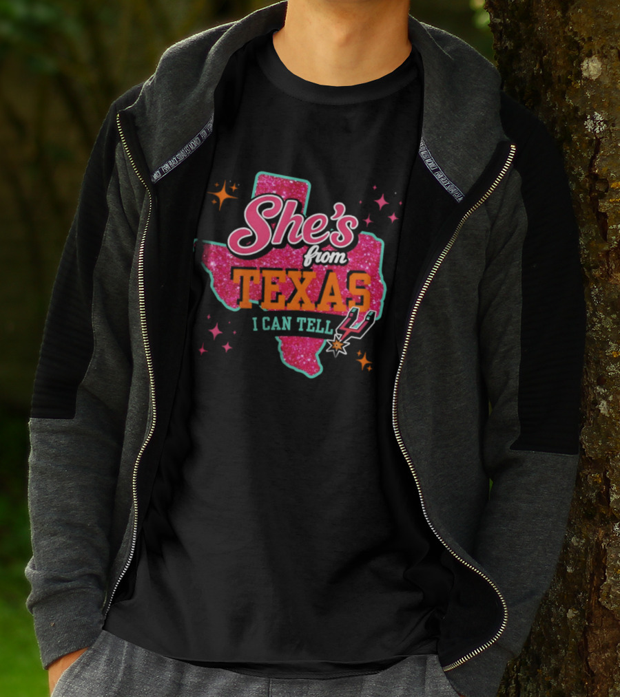 She's From Texas I Can Tell San Antonio Spurs Basketball NBA T-Shirt