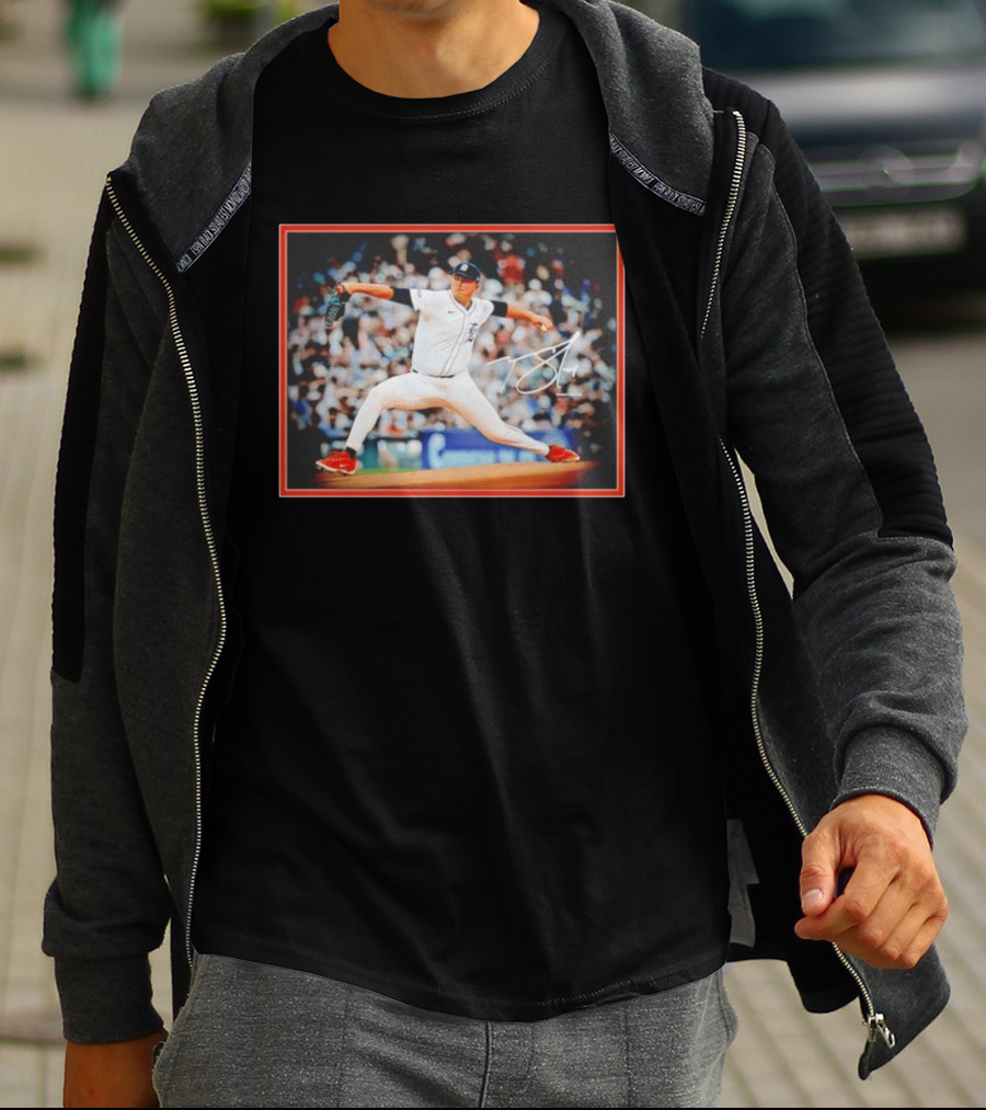 Tarik Skubal Detroit Tigers Pitcher Action Pose MLB Player 2026 Spotlight T-Shirt