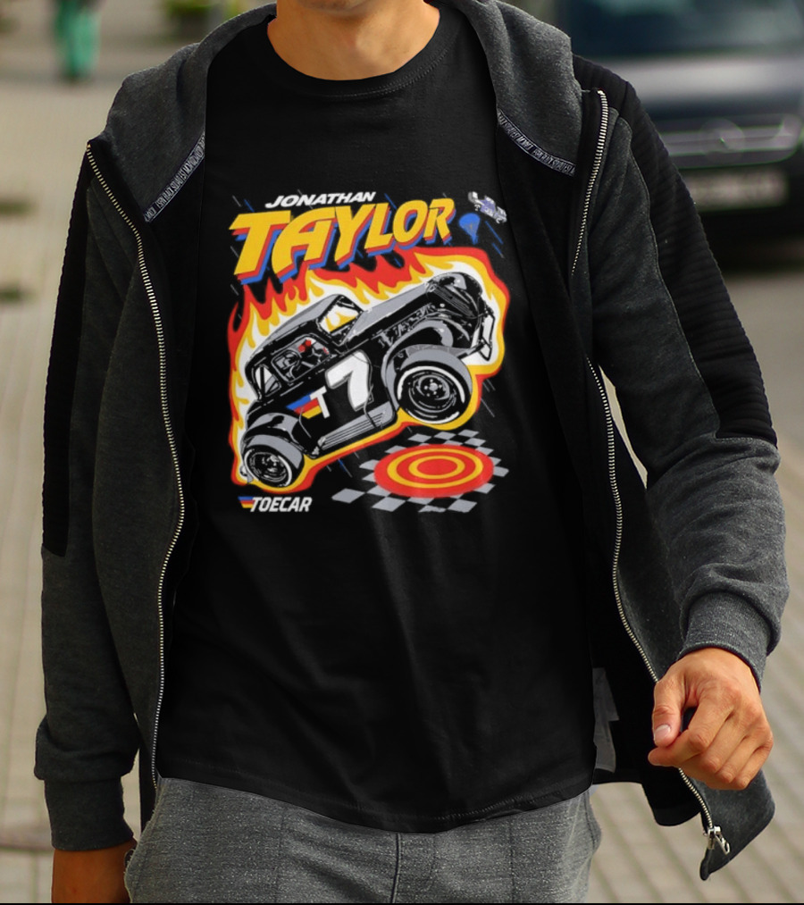Jonathan Taylor Legend Modified Race Car Flames T-Shirt
