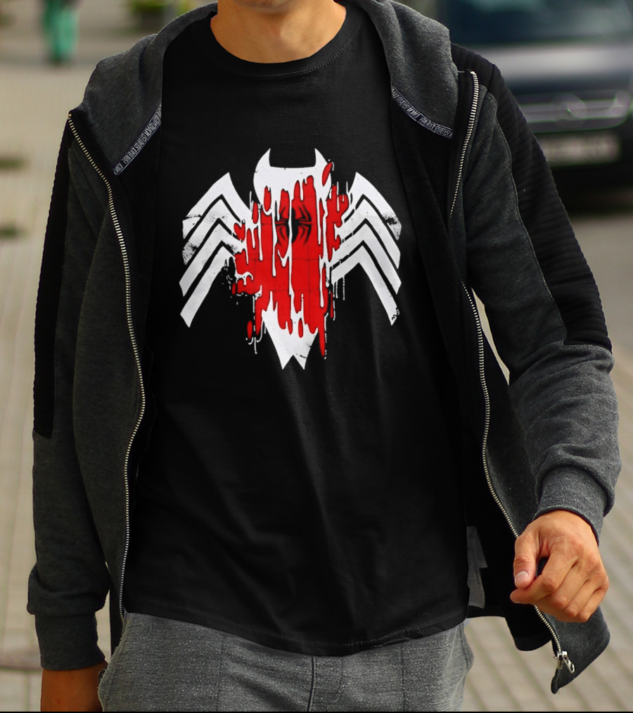 Venom Symbiote Red Dripping Spider T-Shirt