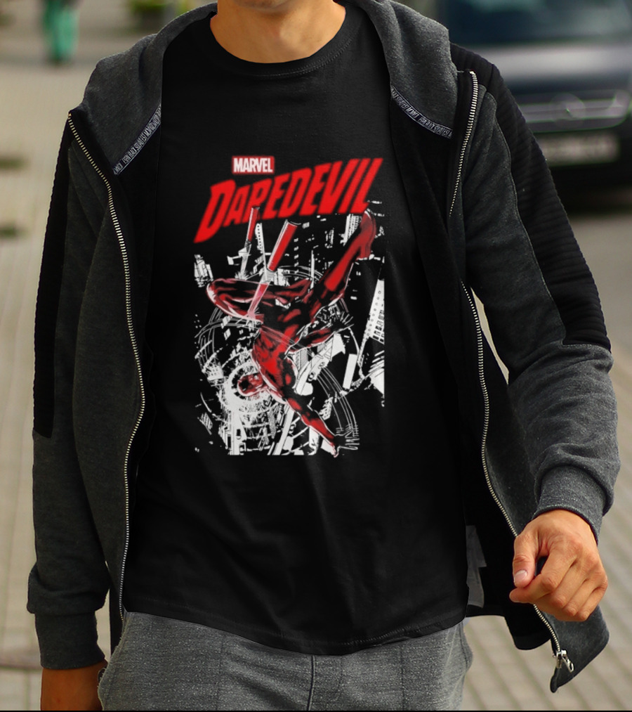 Marvel Daredevil Dynamic Acrobatics Comic Burst T-Shirt