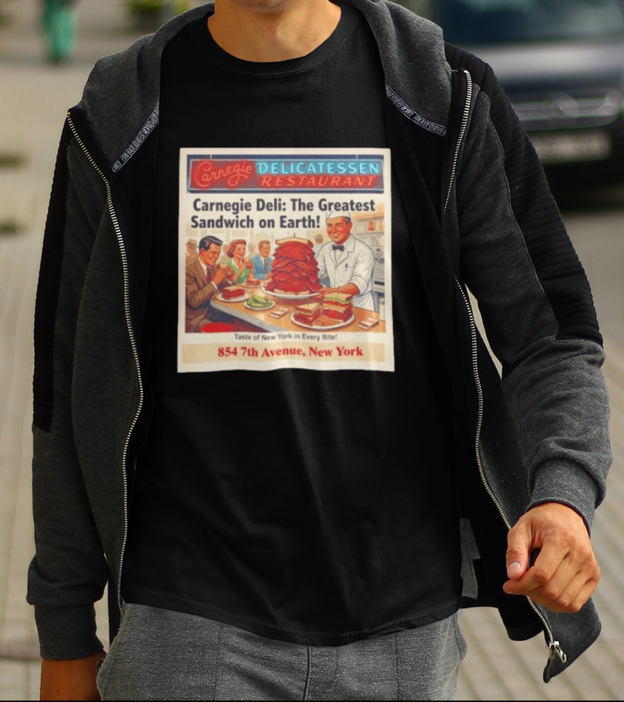 Carnegie Delicatessen Restaurant Carnegie Deli The Greatest Sandwich On Earth 854 7th Avenue New York T-Shirt