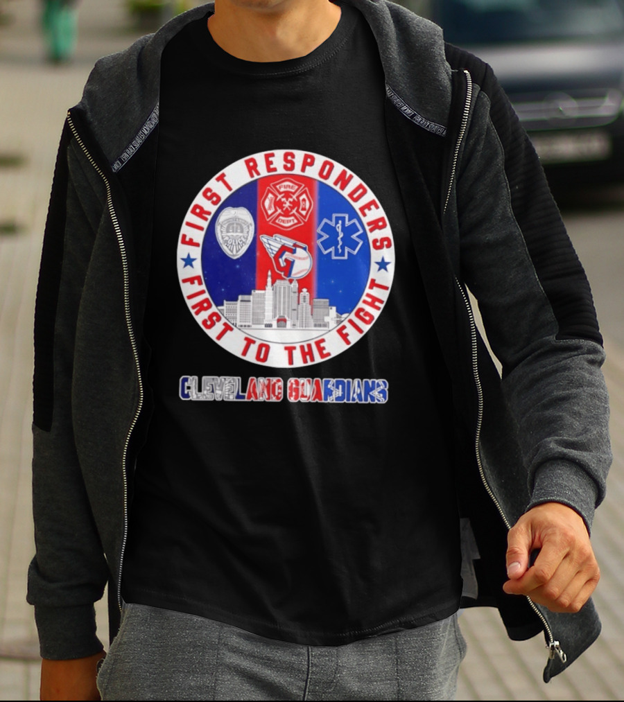Cleveland Guardians First Responders First To The Fight Police Fire Medical Cityscape T-Shirt