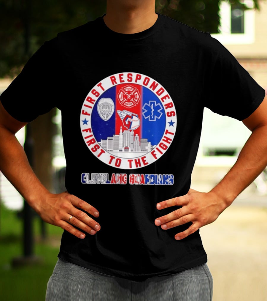 Cleveland Guardians First Responders First To The Fight Police Fire Medical Cityscape T-Shirt