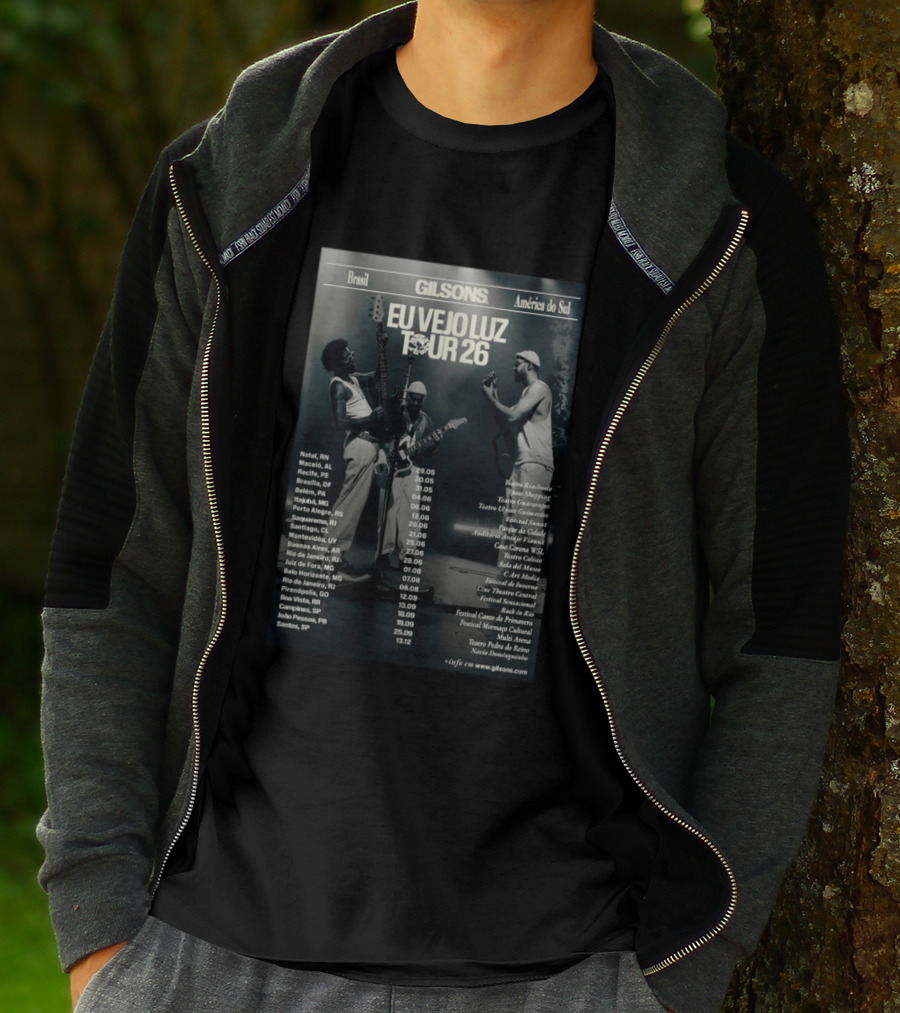 Gilsons Eu Vejo Luz Tour 2026 Brasil América Do Sul T-Shirt