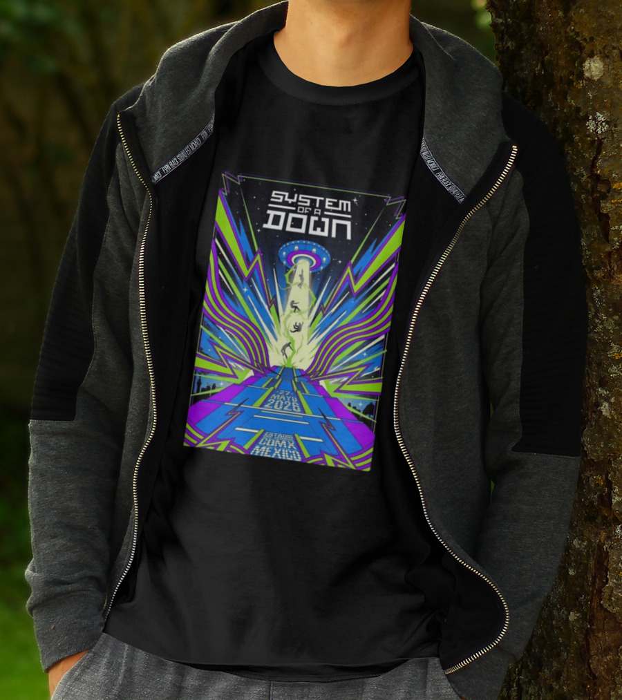 System Of A Down Mexico City Tour May 27 2026 Alien Beam T-Shirt