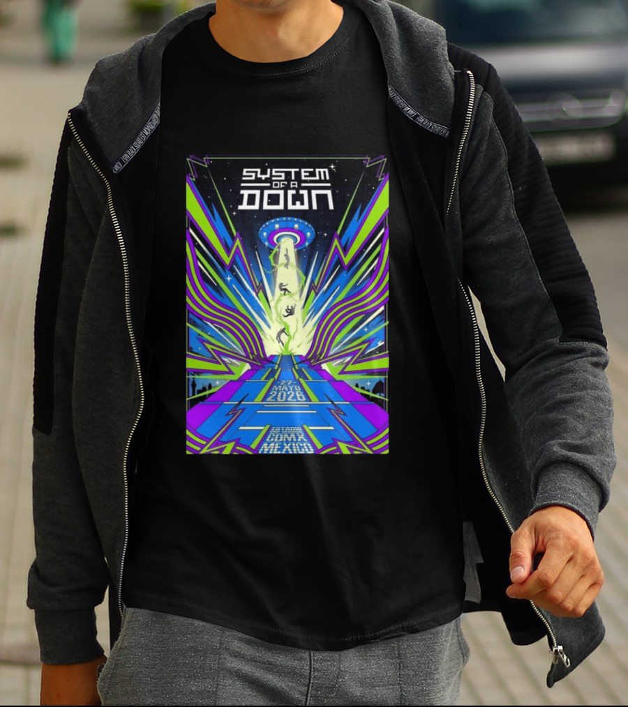 System Of A Down Mexico City Tour May 27 2026 Alien Beam T-Shirt