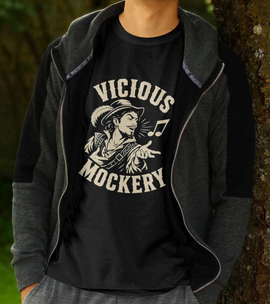 Vicious Mockery Bard Song With Singing Minstrel And Musical Note T-Shirt