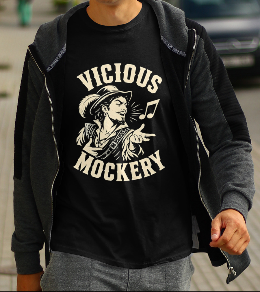 Vicious Mockery Bard Song With Singing Minstrel And Musical Note T-Shirt