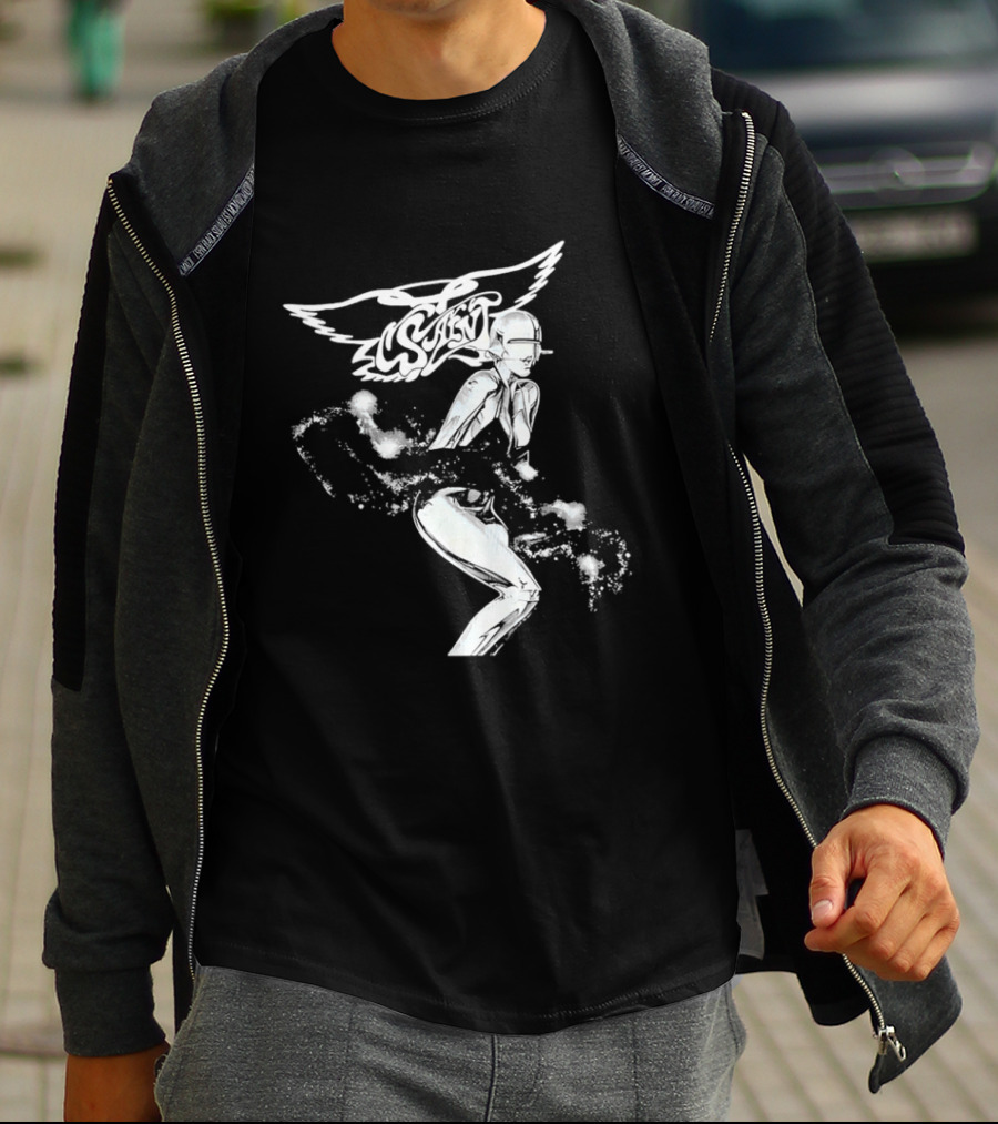 Aerosmith Wings Cosmic Robot Woman T-Shirt