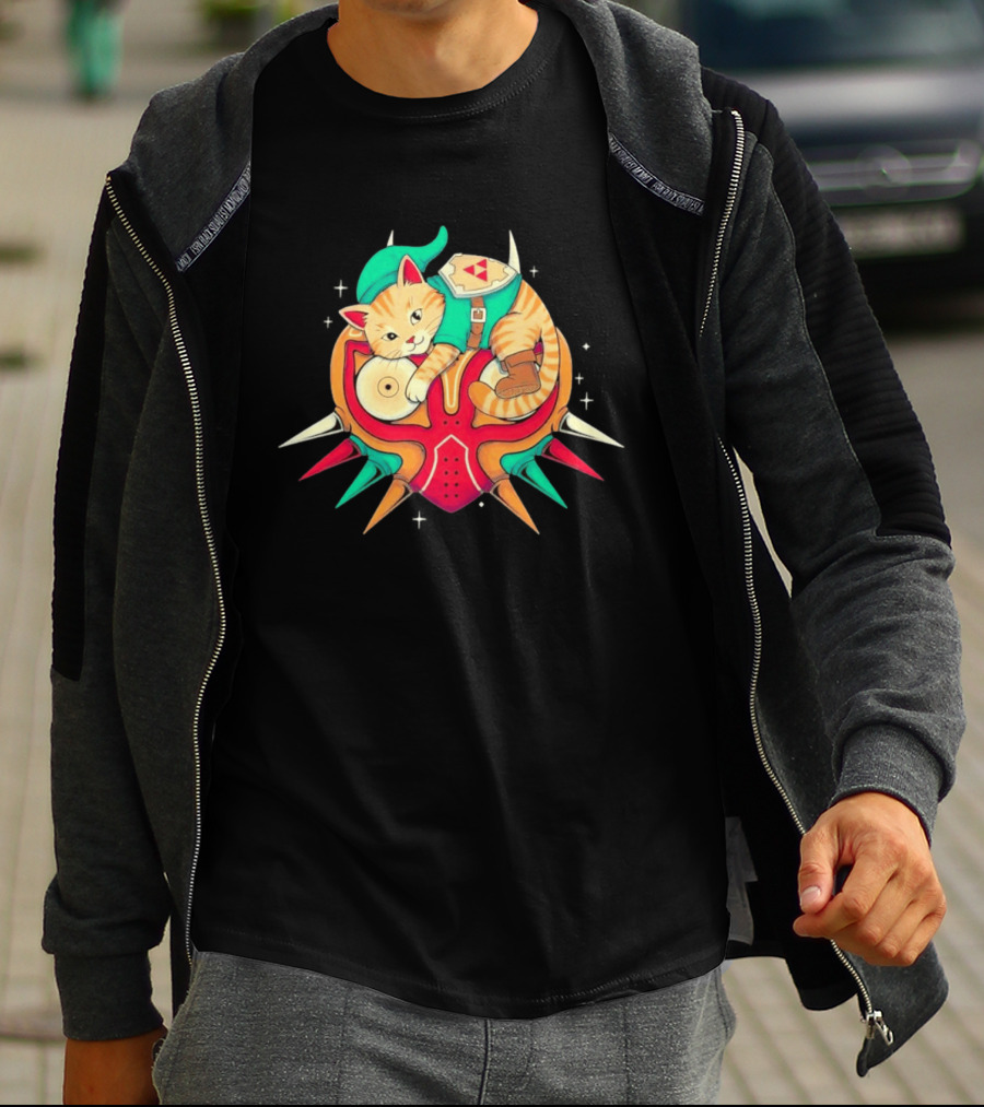 Legend Of Zelda Cat Link Majora's Mask Video Game T-Shirt