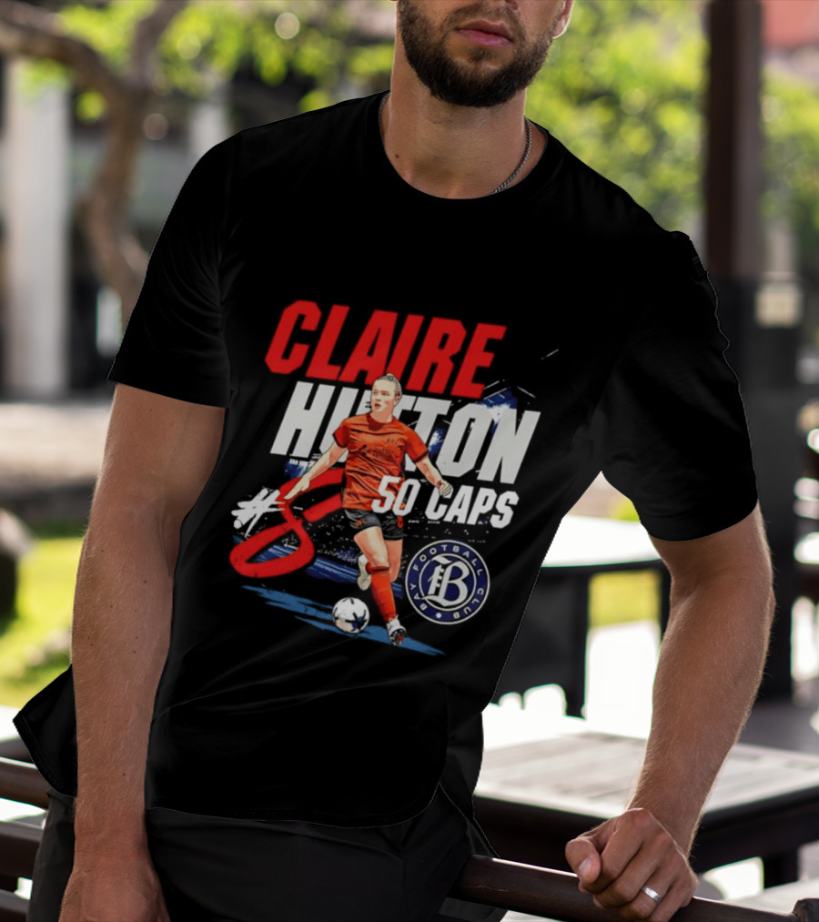Claire Hutton Bay FC 50 Caps Number 8 Soccer Player T-Shirt