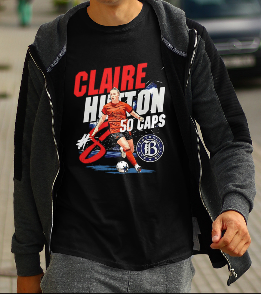 Claire Hutton Bay FC 50 Caps Number 8 Soccer Player T-Shirt