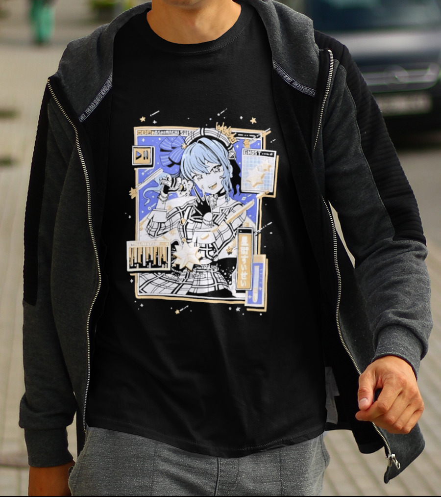 Hoshimachi Suisei GHOST Stellarstill VTuber Idol Celestial Starry Night Aesthetic T-Shirt