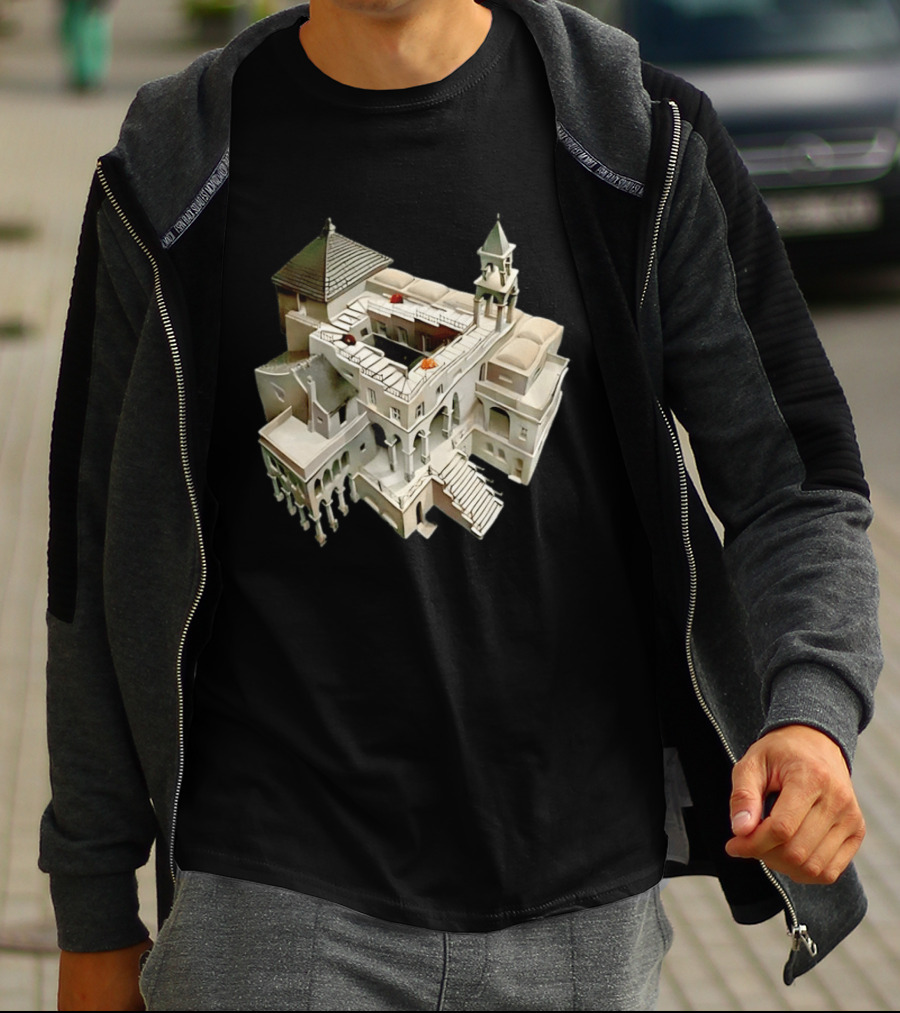 Escher Impossible Building Optical Illusion Architecture T-Shirt