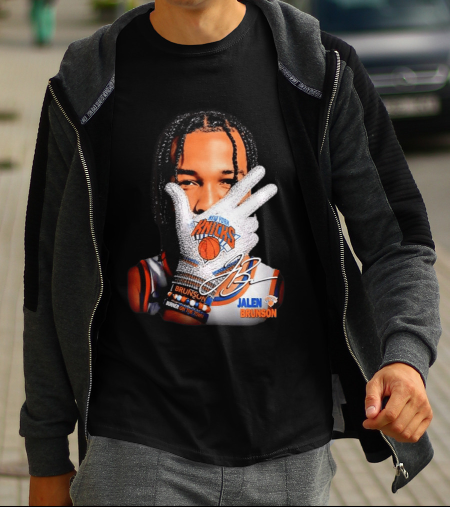 New York Knicks Jalen Brunson Iceman Burner Signature Basketball Player T-Shirt