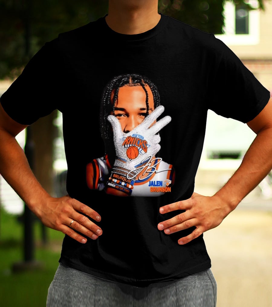 New York Knicks Jalen Brunson Iceman Burner Signature Basketball Player T-Shirt