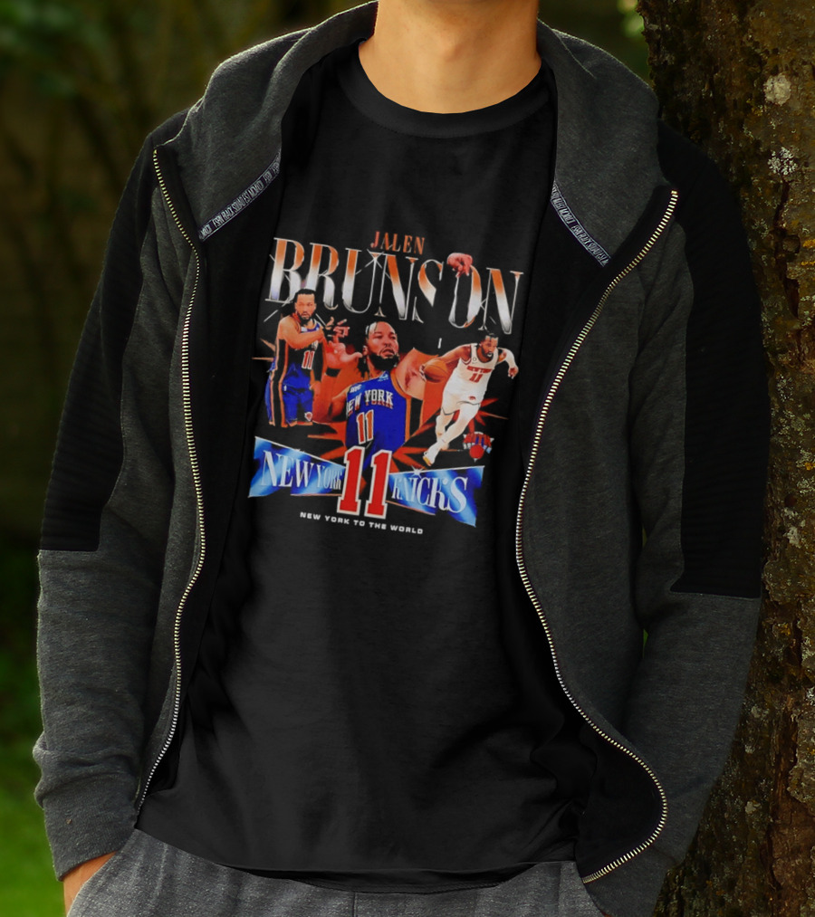 Jalen Brunson New York Knicks 11 New York To The World T-Shirt