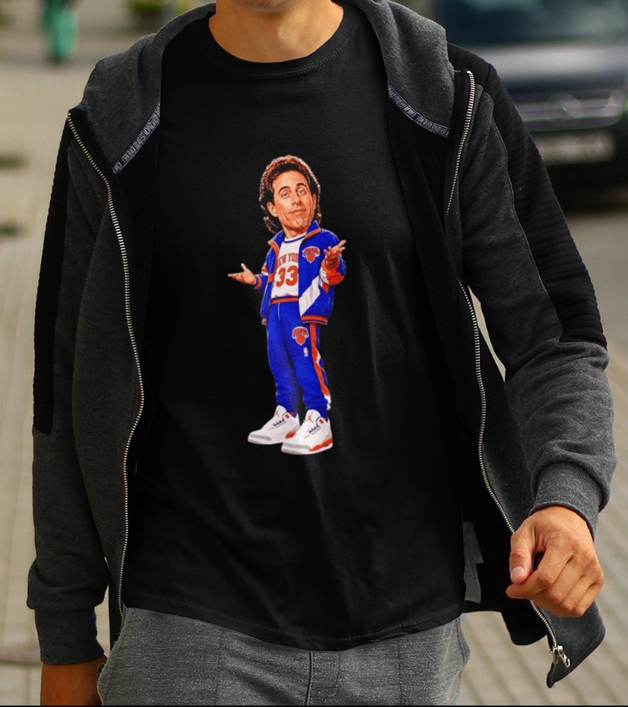 Jerry Seinfeld Knicks NBA Cartoon New York 33 Basketball T-Shirt