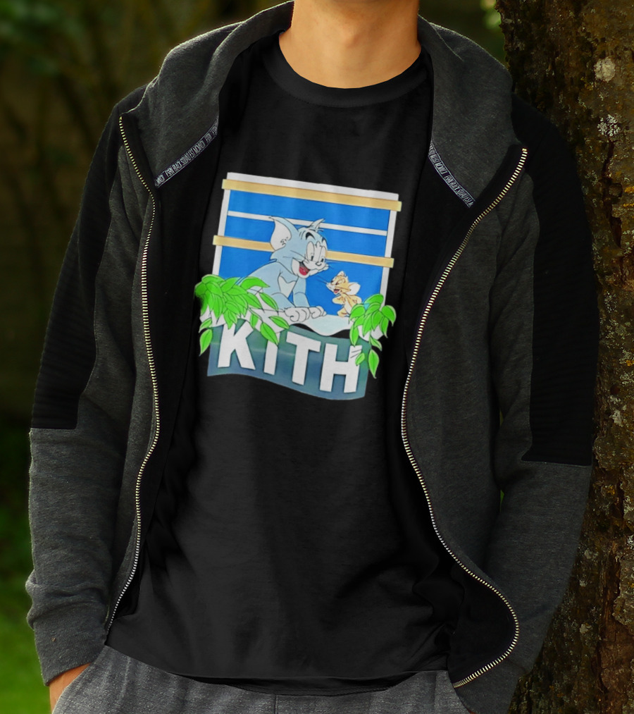 Kith Tom And Jerry Window Scene With Leaves T-Shirt