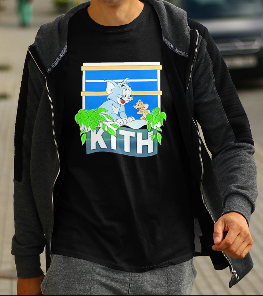Kith Tom And Jerry Window Scene With Leaves T-Shirt