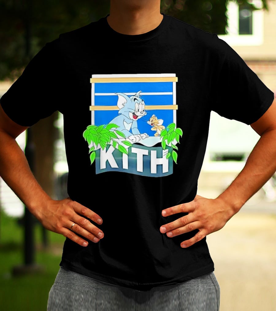 Kith Tom And Jerry Window Scene With Leaves T-Shirt