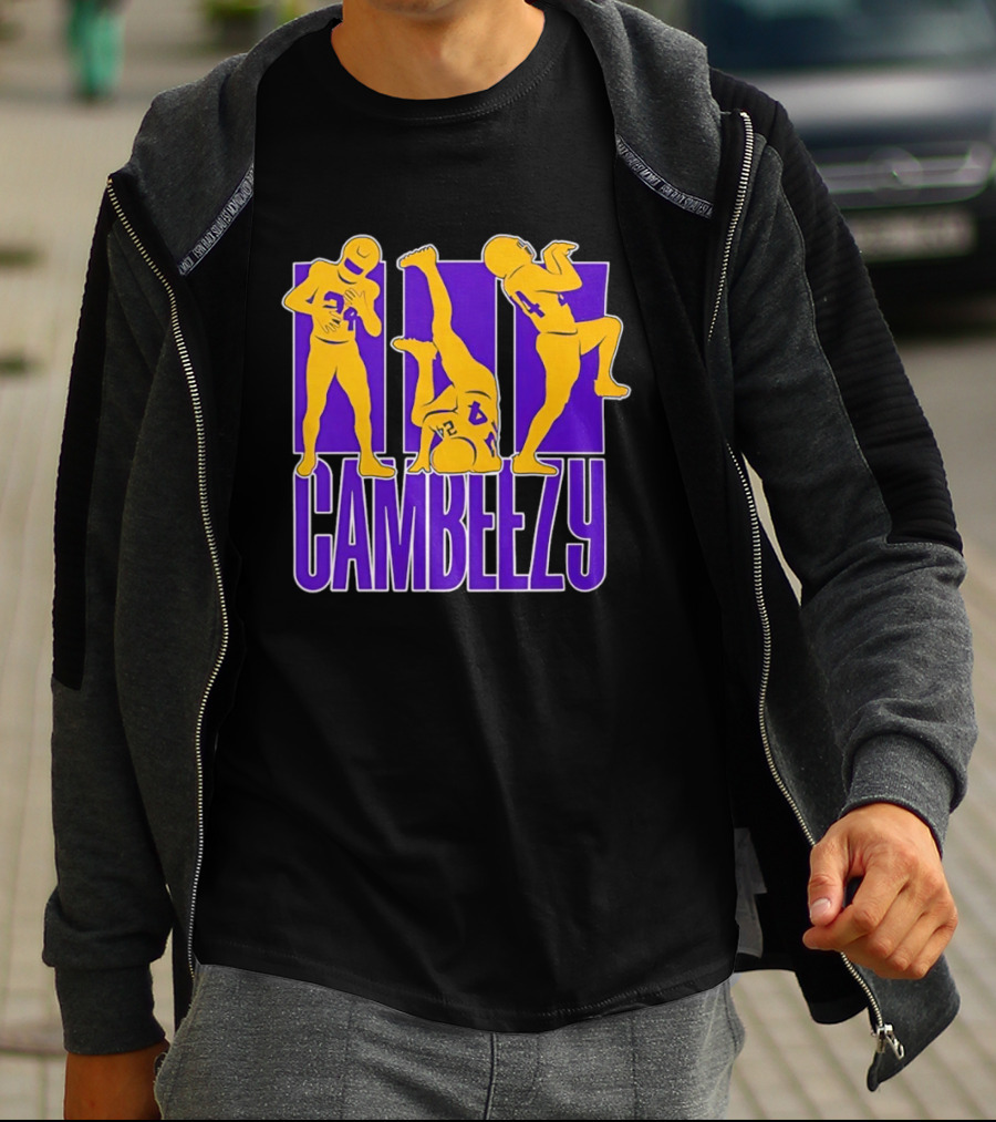 Cambeezy Lil Player 24 Purple Gold Football T-Shirt