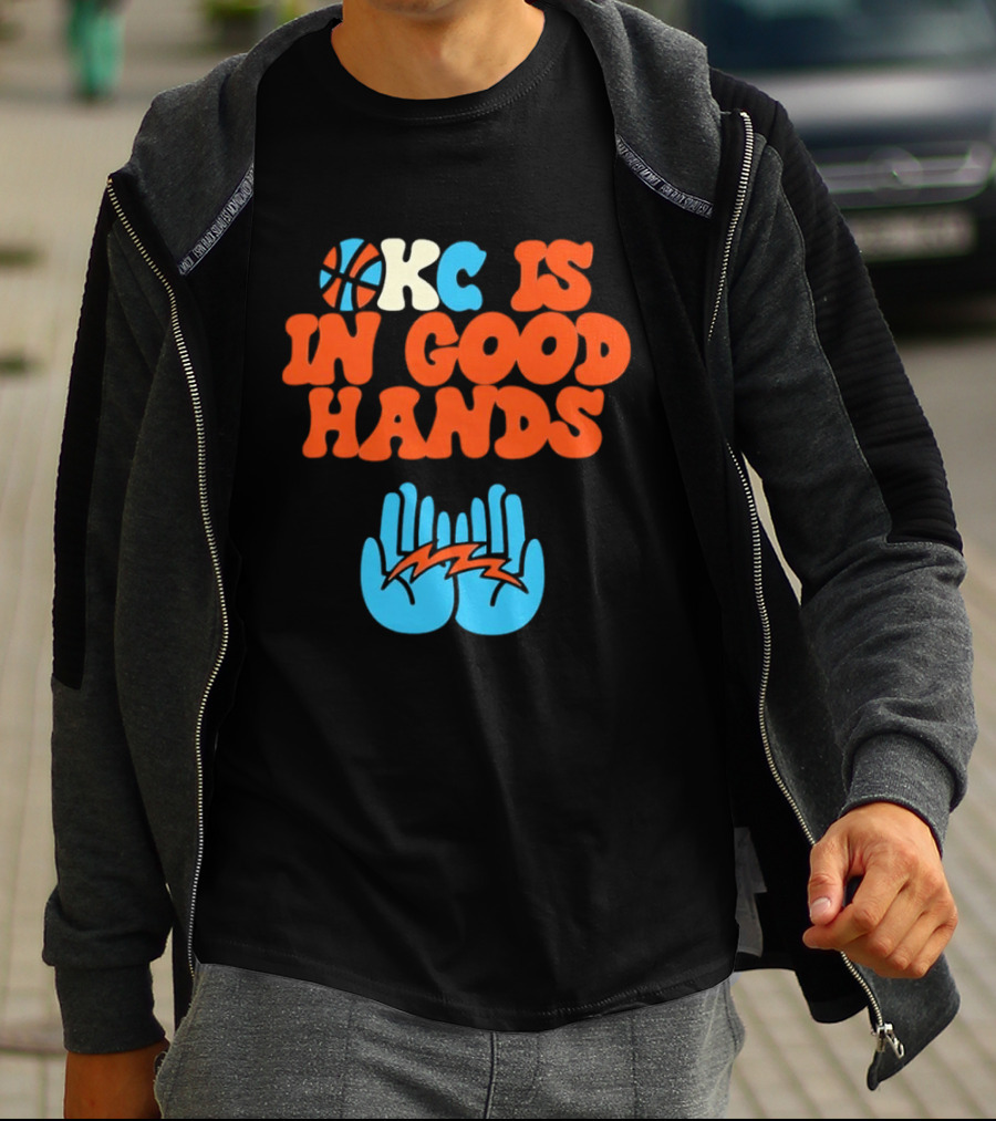 Okc Is In Good Hands Thunder Basketball Lightning Bolt Hands T-Shirt