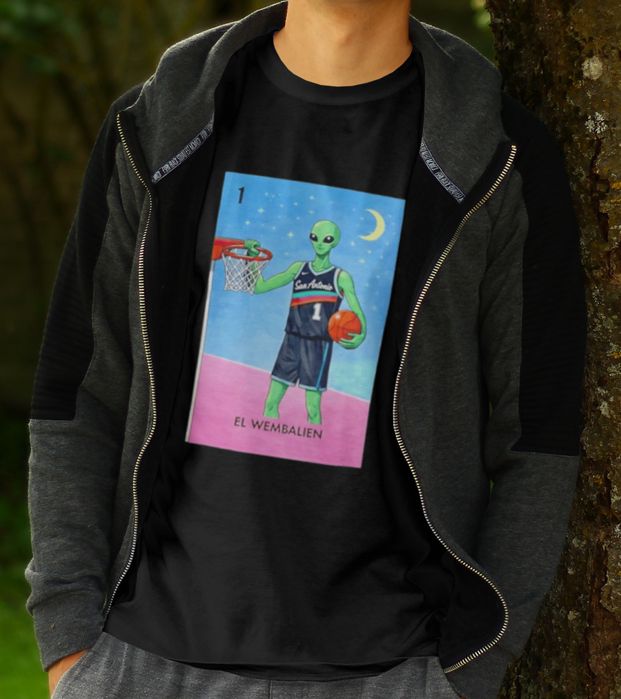 El Wembalien San Antonio Spurs Alien Basketball Number 1 Victor Wembanyama T-Shirt