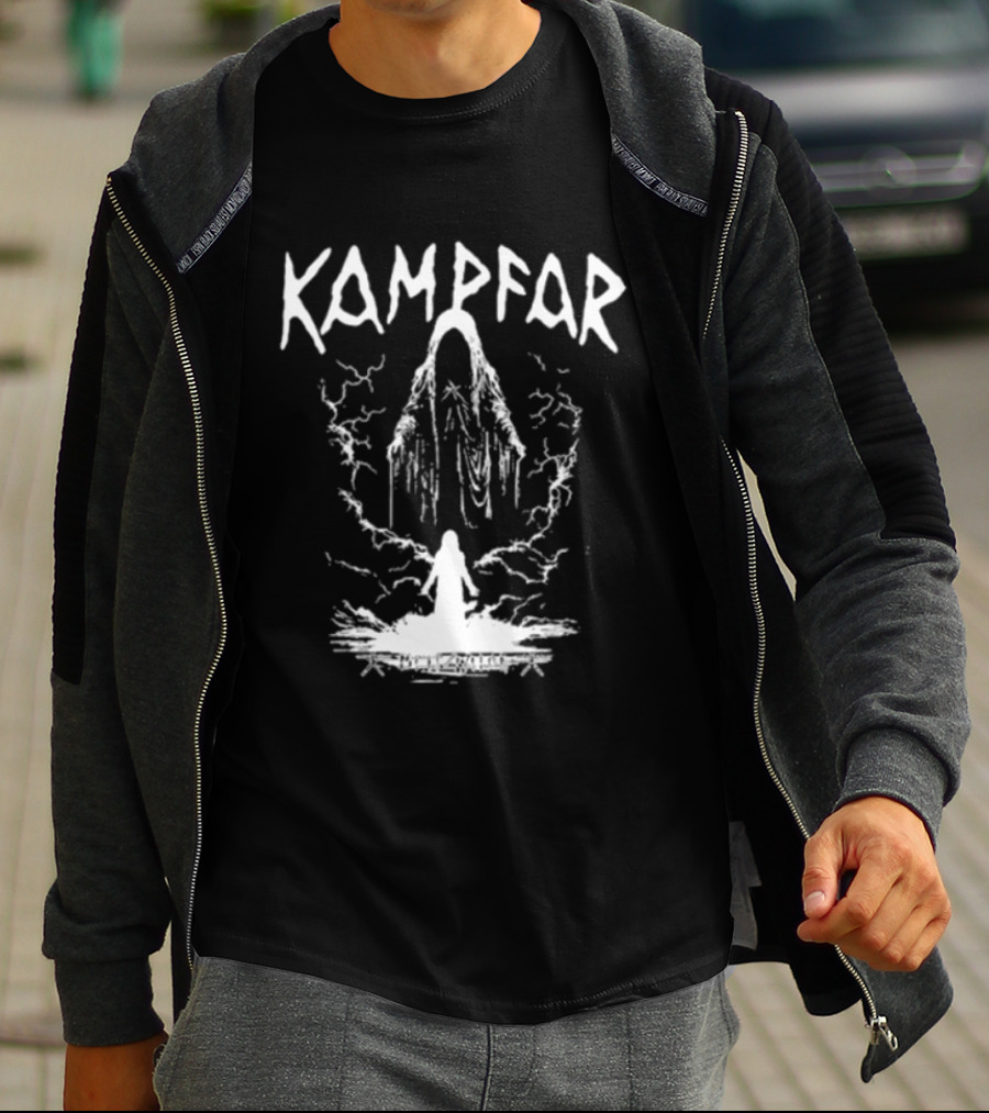 Kampfar May 27 2026 Medellín Colombia Event Ghostly Figure Forest Setting T-Shirt