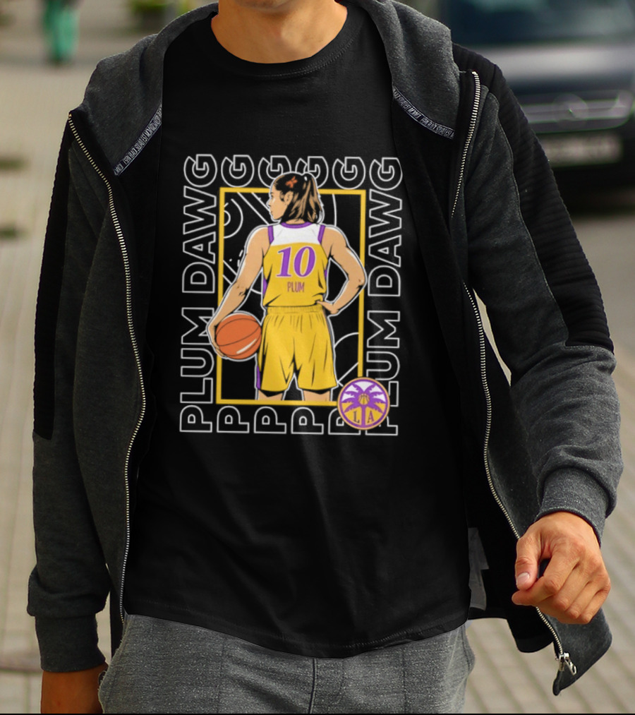 Kelsey Plum 10 Los Angeles Sparks WNBA Plum Dawg T-Shirt