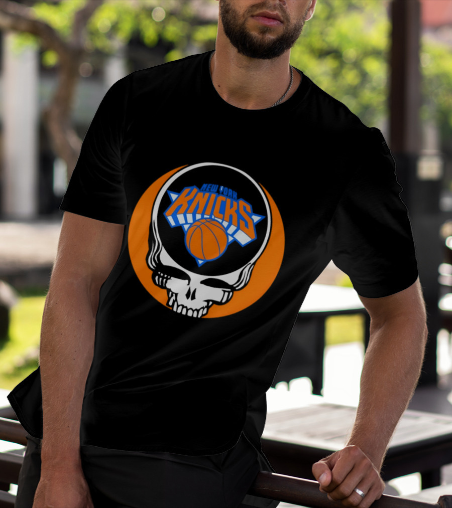 New York Knicks Grateful Dead Basketball Skull Logo Steal Your Face T-Shirt