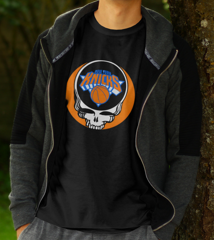 New York Knicks Grateful Dead Basketball Skull Logo Steal Your Face T-Shirt