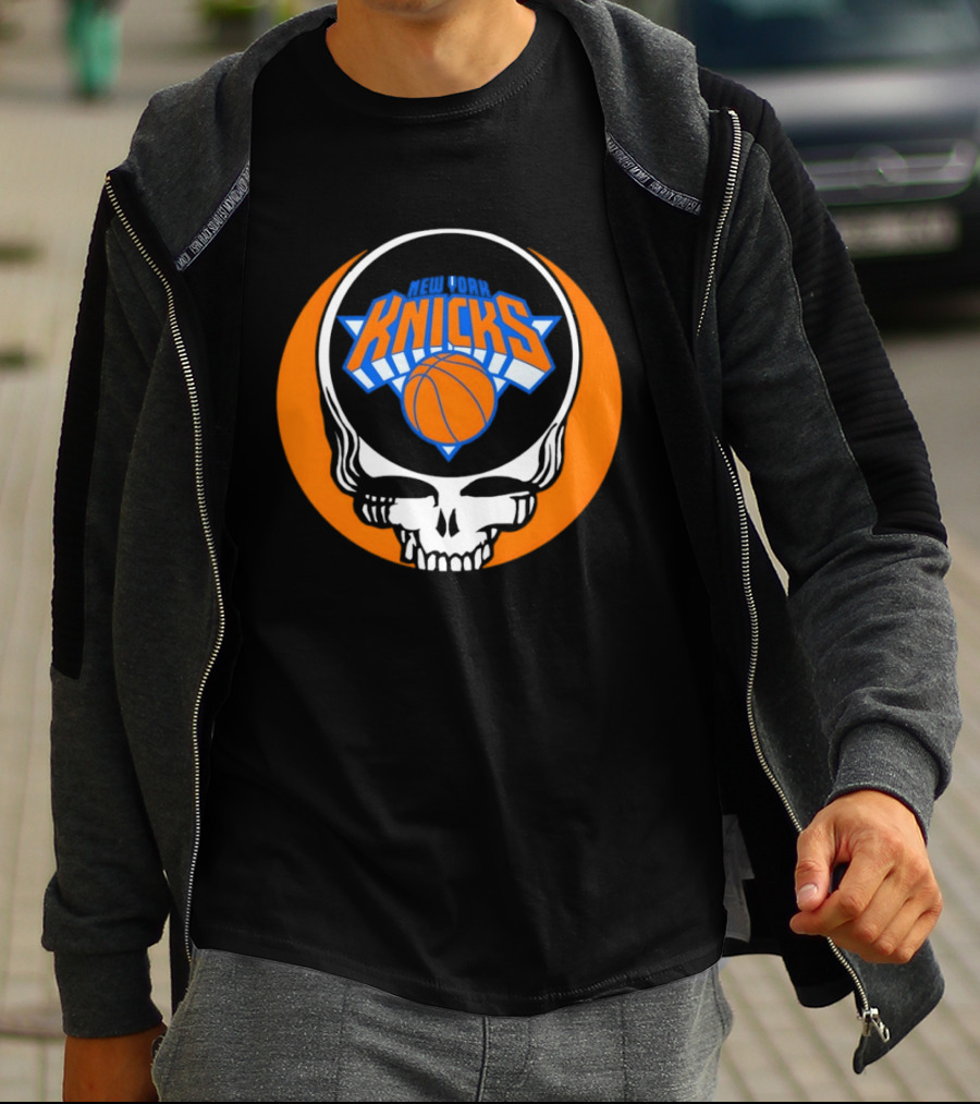 New York Knicks Grateful Dead Basketball Skull Logo Steal Your Face T-Shirt