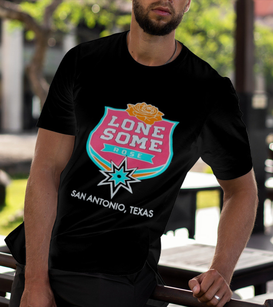 Lonesome Rose San Antonio Texas Retro Neon Sign T-Shirt