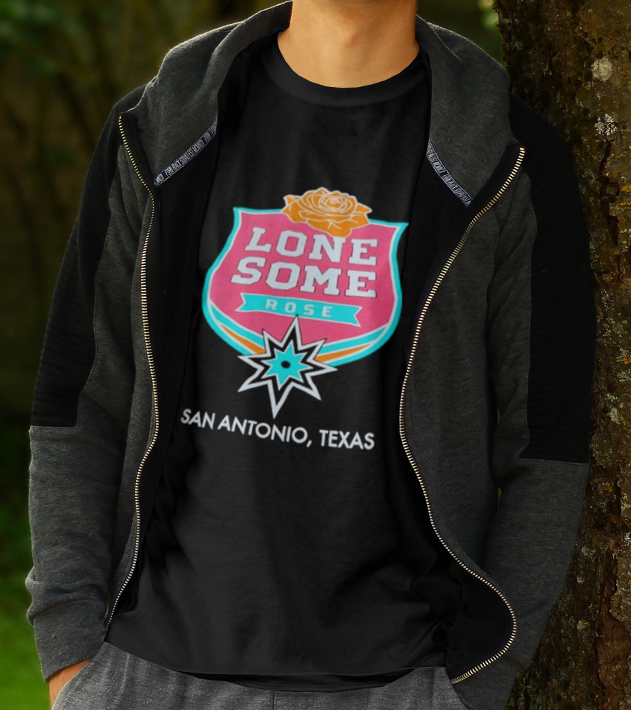 Lonesome Rose San Antonio Texas Retro Neon Sign T-Shirt